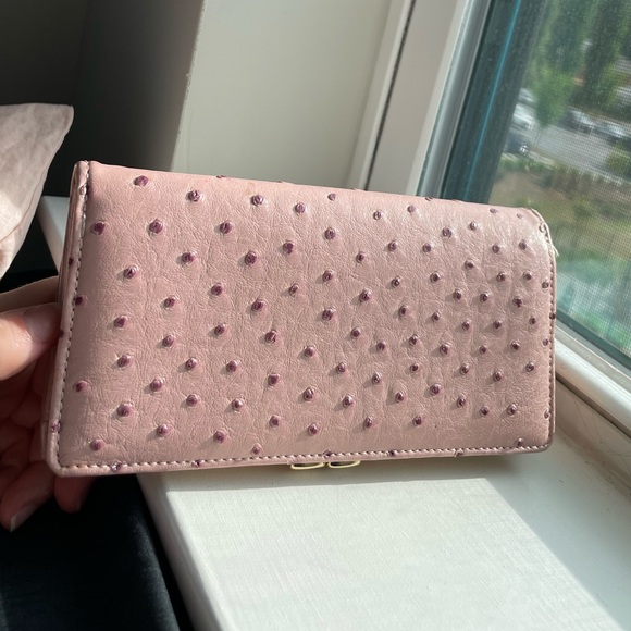 Pink Ostrich-Embossed Wallet - Picture 8 of 9